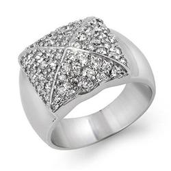 CERTIFIED 1.00ctw DIAMOND PAVE LADIES RING WHITE GOLD