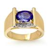 Image 1 : OVERSTOCK 2.18 ctw DIAMOND & TANZANITE MEN'S GOLD RING