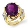 Image 1 : ACA CERTIFIED 8.54ctw AMETHYST & DIAMOND RING 14KT GOLD
