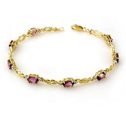 ACA CERTIFIED 3.73 ctw AMETHYST & DIAMOND BRACELET GOLD