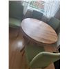 Image 1 : Vintage Round Dining Table w/ leaf & 4 Green Chairs