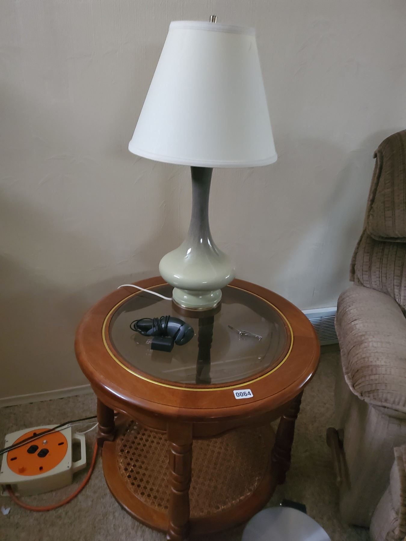 Vintage Side Table + Lamp