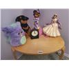 Image 2 : Side Table with Lamp, Ferbie, Puppy Plush, and Princess Figurine