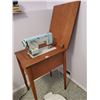 Image 1 : Vintage Sewing Table with Machine +Vintage Sewing Books