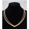 Image 1 : 14K GOLD TRIPLE-STRAND KNOTTED ROPE NECKLACE,