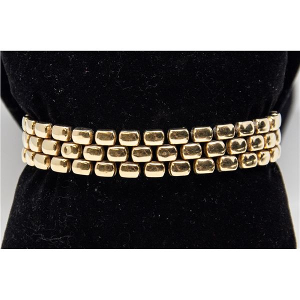 ITALIAN 14K WHITE AND YELLOW GOLD BRACELET,