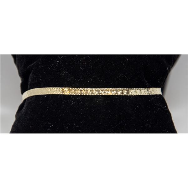 14K YELLOW AND WHITE GOLD BAND NECKLACE,