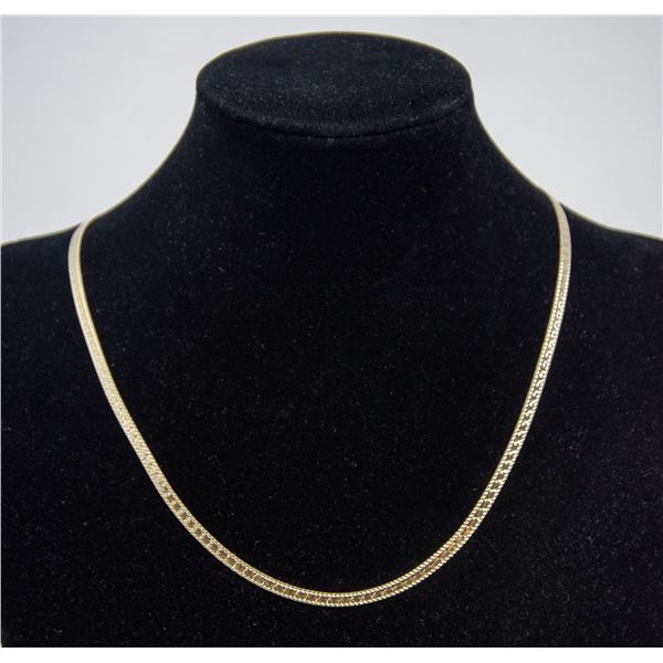 14K YELLOW AND WHITE GOLD BAND NECKLACE,