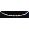 Image 1 : 10K TRI-GOLD LINK BRACELET WITH WEAVE PATTERN,