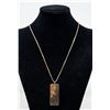Image 1 : 10K GOLD BOX LINK NECKLACE WITH DOG TAG PENDANT,