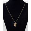 Image 1 : 10K GOLD BOX LINK NECKLACE WITH NEFERTITI PENDANT