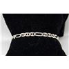 Image 1 : ITALIAN SILVER FLAT CHAIN BRACELET, 7"