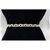 Image 1 : ITALIAN SILVER HEAVY LINK CHAIN BRACELET, 7"