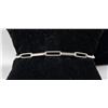 Image 1 : ITALIAN SILVER FLAT CHAIN BRACELET, 7"