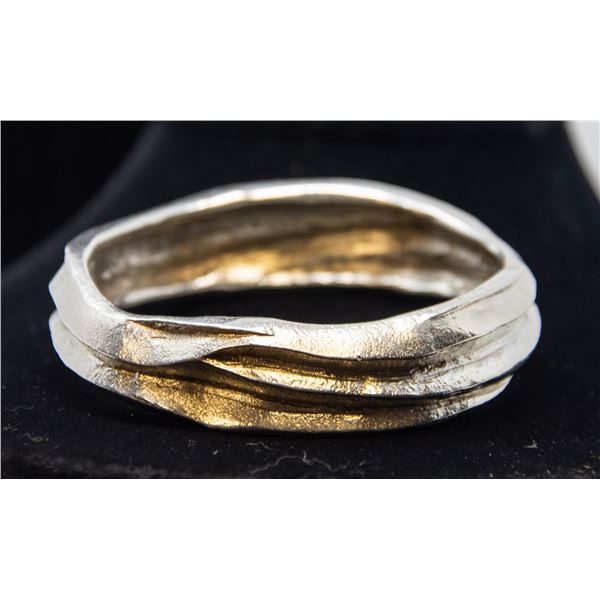 SILVER-TONE BANGLE, NO MARKINGS, 7"