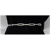 Image 1 : ITALIAN SILVER FLAT CHAIN BRACELET, 7"