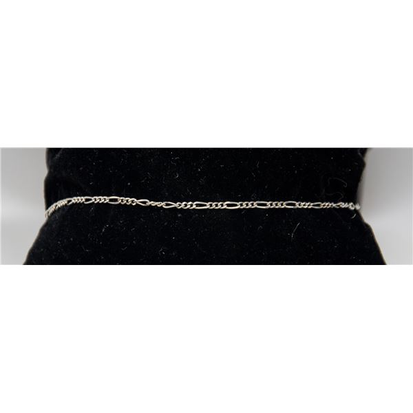 ITALIAN SILVER FLAT CHAIN BRACELET, 7"