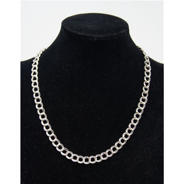 ITALIAN SILVER DOUBLE LINK NECKLACE, 18"