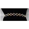Image 1 : 10K TRI-GOLD LINKED HEART BRACELET, APPROX. 7"
