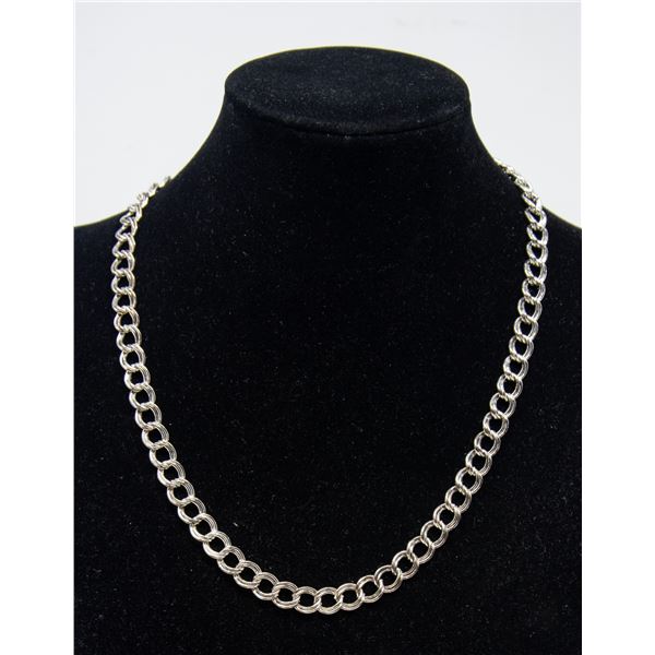 ITALIAN SILVER DOUBLE LINK NECKLACE, 18"