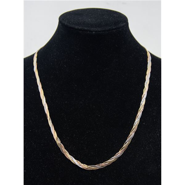 10K TRI-GOLD FLAT CURB CHAIN NECKLACE, APPROX.