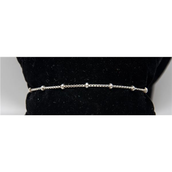 ITALIAN SILVER BOX LINK CHAIN BRACELET WITH