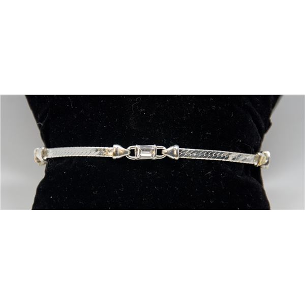 ITALIAN SILVER CURB CHAIN  BRACELET WITH