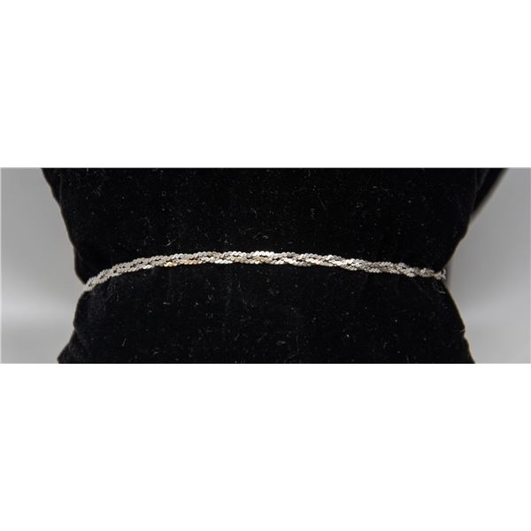 ITALIAN SILVER BRAIDED CHAIN BRACELET, 7 "