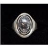 Image 1 : STERLING SILVER DARLA HESSE RING, GREY METAL OVAL,