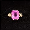 Image 1 : 10K GOLD RING WITH PINK STONE, LORIE BRAND,