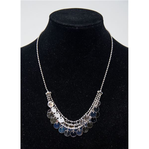 ITALIAN SILVER BEAD CHAIN NECKLACE WITH ROUND