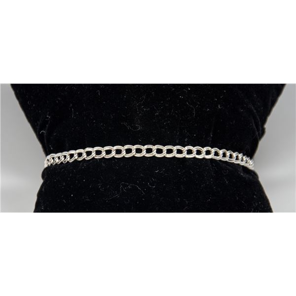 ITALIAN SILVER DOUBLE LINK BRACELET, 7"