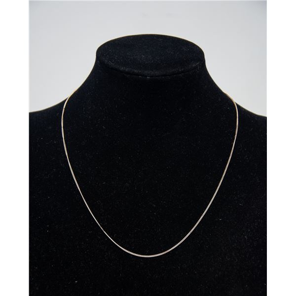 ITALIAN SILVER FINE CHAIN NECKLACE, 16 "