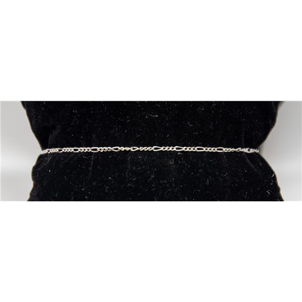 ITALIAN SILVER FLAT LINK CHAIN BRACELET, 6.5"