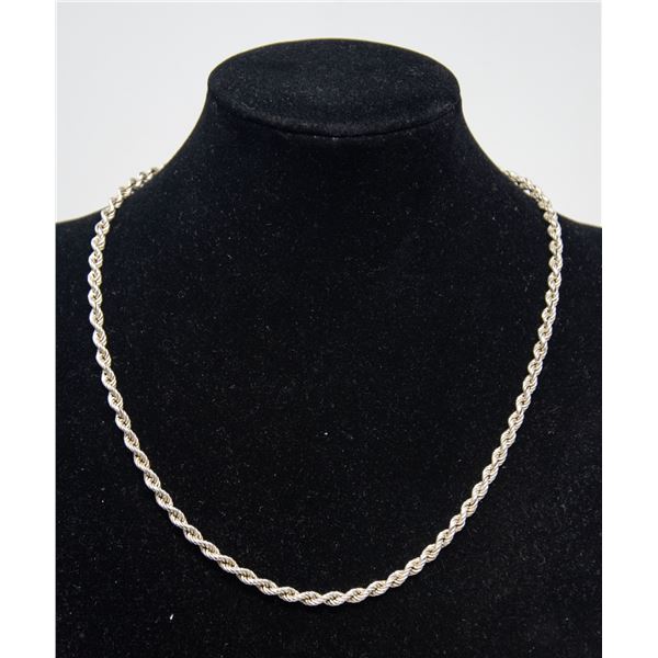 ITALIAN SILVER TWIN BRAIDED NECKLACE, 18"