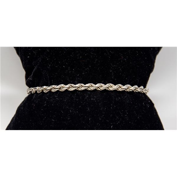 ITALIAN SILVER TWIN BRAIDED BRACELET, 7"