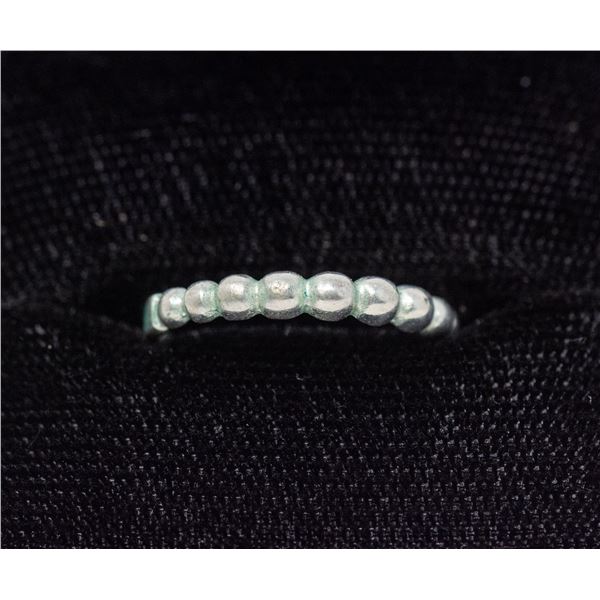 SILVER RING, SMALL BALL PATTERN, APPROX. SIZE 6