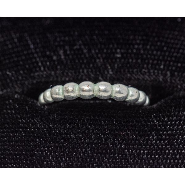 SILVER RING, SMALL BALL PATTERN, APPROX. SIZE 6