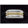 Image 1 : BIRKS SILVER RING WITH GOLD INSET, APPROX. SIZE 5