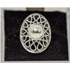 Image 1 : SILVER RING, OVAL WITH BALL, APPROX. SIZE 8.5