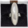 Image 1 : SILVER RING, LONG OVOID, ADJUSTABLE SIZE