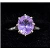 Image 1 : SILVER RING WITH VIOLET STONE, APPROX SIZE 7.5