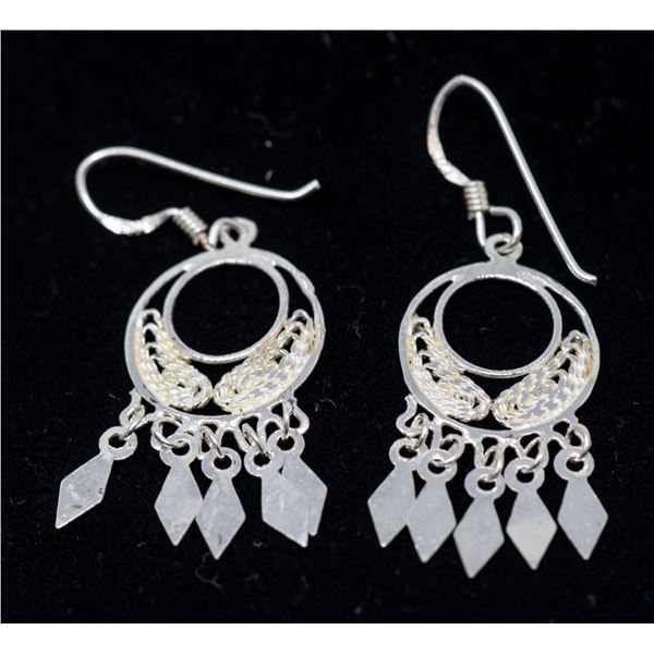 SILVER EARRINGS DREAMCATCHER STYLE