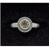 Image 1 : SILVER RING WITH GREY STONE, APPROX. SIZE 8