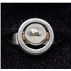 Image 1 : SILVER RING WITH BALL AND CIRCLE, ADJUSTABLE SIZE