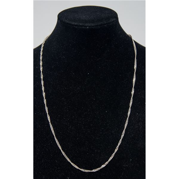 ITALIAN SILVER TWISTED CURB CHAIN NECKLACE, 20"