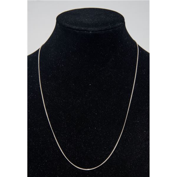 ITALIAN SILVER FLAT CHAIN NECKLACE, 18"