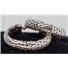 Image 1 : SILVER SNAKE HOOP EARRINGS, APPROX 1-1/2" CIRC