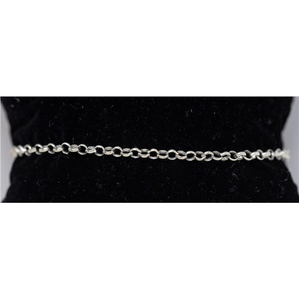 ITALIAN SILVER ROUND LINK BRACELET, 7.25 "