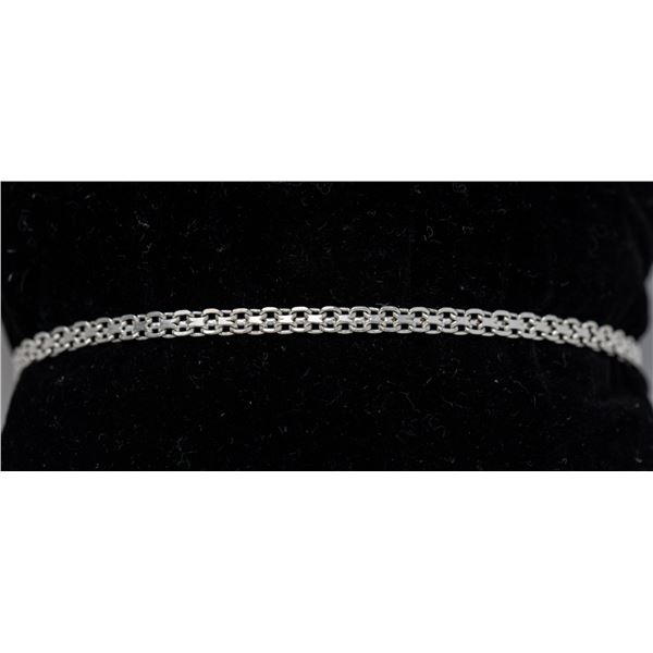 ITALIAN SILVER COMPOUND CHAIN BRACELET, 7"